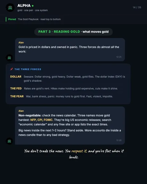Playbook page: what moves gold